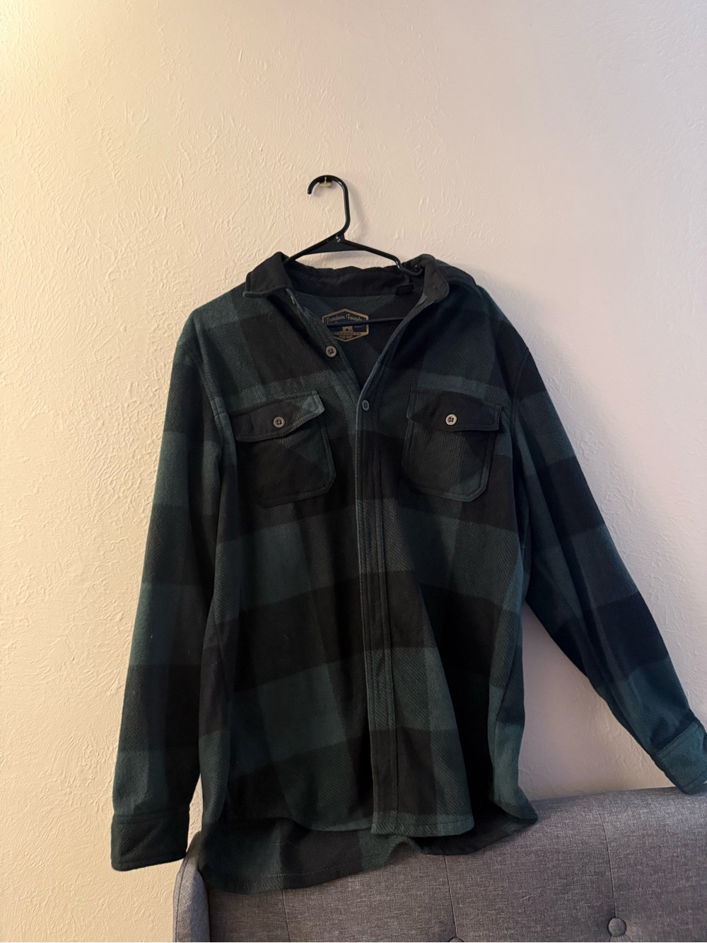 Freedom Foundry Dark Green Plaid Button-Up Jacket